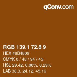 Color code: RGB 139.1 72.8 9 | qconv.com