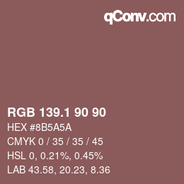 Color code: RGB 139.1 90 90 | qconv.com