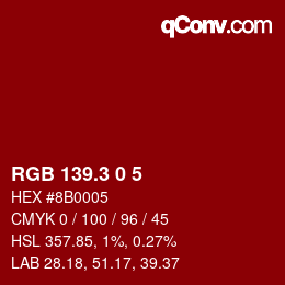 カラーコード: RGB 139.3 0 5 | qconv.com