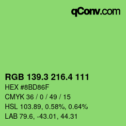 カラーコード: RGB 139.3 216.4 111 | qconv.com