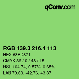 カラーコード: RGB 139.3 216.4 113 | qconv.com