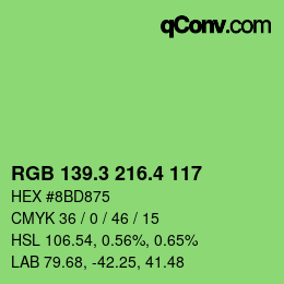 カラーコード: RGB 139.3 216.4 117 | qconv.com