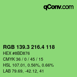 カラーコード: RGB 139.3 216.4 118 | qconv.com