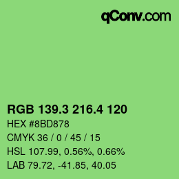 カラーコード: RGB 139.3 216.4 120 | qconv.com