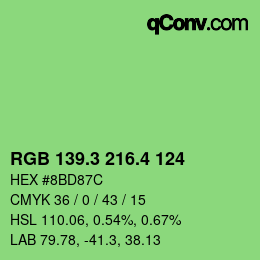 カラーコード: RGB 139.3 216.4 124 | qconv.com