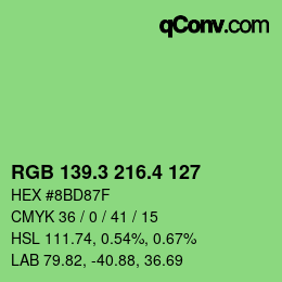 カラーコード: RGB 139.3 216.4 127 | qconv.com