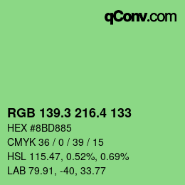 カラーコード: RGB 139.3 216.4 133 | qconv.com