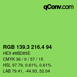 カラーコード: RGB 139.3 216.4 94 | qconv.com