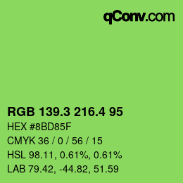 カラーコード: RGB 139.3 216.4 95 | qconv.com