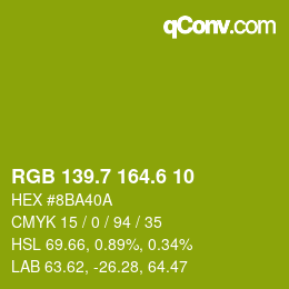 カラーコード: RGB 139.7 164.6 10 | qconv.com