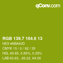 カラーコード: RGB 139.7 164.6 13 | qconv.com