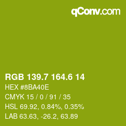 カラーコード: RGB 139.7 164.6 14 | qconv.com
