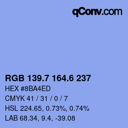 カラーコード: RGB 139.7 164.6 237 | qconv.com