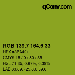 カラーコード: RGB 139.7 164.6 33 | qconv.com