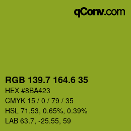 カラーコード: RGB 139.7 164.6 35 | qconv.com