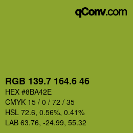 カラーコード: RGB 139.7 164.6 46 | qconv.com