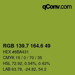 カラーコード: RGB 139.7 164.6 49 | qconv.com