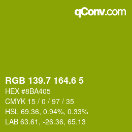 カラーコード: RGB 139.7 164.6 5 | qconv.com