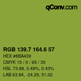 カラーコード: RGB 139.7 164.6 57 | qconv.com