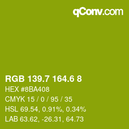 カラーコード: RGB 139.7 164.6 8 | qconv.com