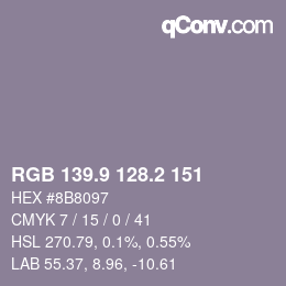 Color code: RGB 139.9 128.2 151 | qconv.com