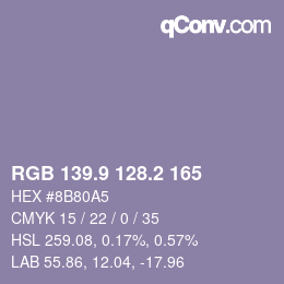 Color code: RGB 139.9 128.2 165 | qconv.com