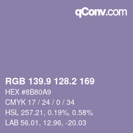Color code: RGB 139.9 128.2 169 | qconv.com