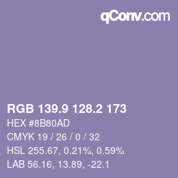Color code: RGB 139.9 128.2 173 | qconv.com