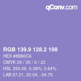 Color code: RGB 139.9 128.2 198 | qconv.com