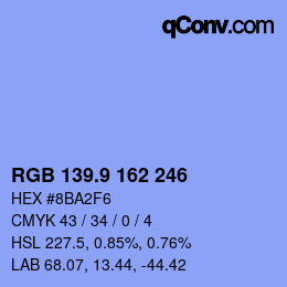 カラーコード: RGB 139.9 162 246 | qconv.com
