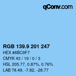カラーコード: RGB 139.9 201 247 | qconv.com