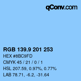 Color code: RGB 139.9 201 253 | qconv.com
