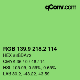 カラーコード: RGB 139.9 218.2 114 | qconv.com