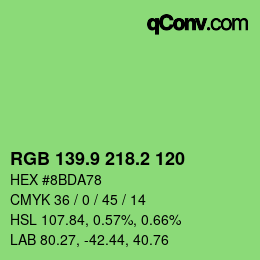 カラーコード: RGB 139.9 218.2 120 | qconv.com