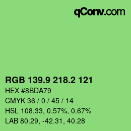 カラーコード: RGB 139.9 218.2 121 | qconv.com