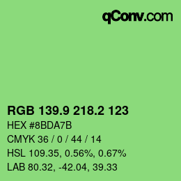 カラーコード: RGB 139.9 218.2 123 | qconv.com