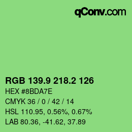 カラーコード: RGB 139.9 218.2 126 | qconv.com