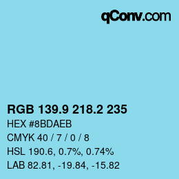 Color code: RGB 139.9 218.2 235 | qconv.com