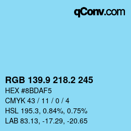 Color code: RGB 139.9 218.2 245 | qconv.com