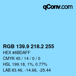 Color code: RGB 139.9 218.2 255 | qconv.com