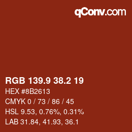 Color code: RGB 139.9 38.2 19 | qconv.com