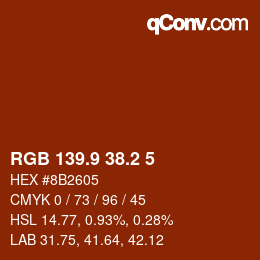Farbcode: RGB 139.9 38.2 5 | qconv.com