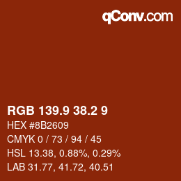 Color code: RGB 139.9 38.2 9 | qconv.com
