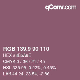 カラーコード: RGB 139.9 90 110 | qconv.com