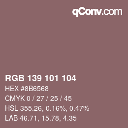 颜色代码: RGB 139 101 104 | qconv.com