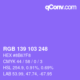 Color code: RGB 139 103 248 | qconv.com