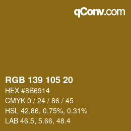 Farbcode: RGB 139 105 20 | qconv.com