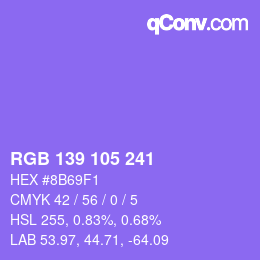 Color code: RGB 139 105 241 | qconv.com