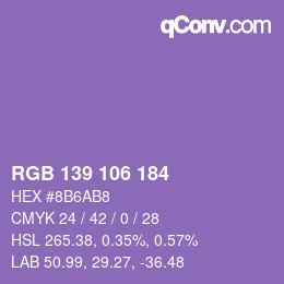 Farbcode: RGB 139 106 184 | qconv.com