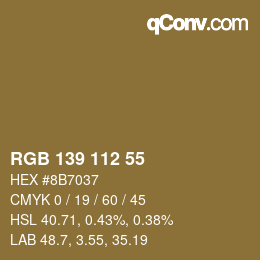 Farbcode: RGB 139 112 55 | qconv.com